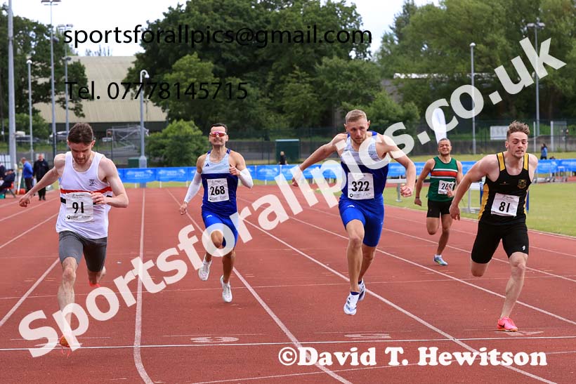 Senior Mens 200 metres, 2024 Northern Senior and Under-20s Track and Field Champs, Middlesbrough.  Photo: David T. Hewitson/Sports for All Pics